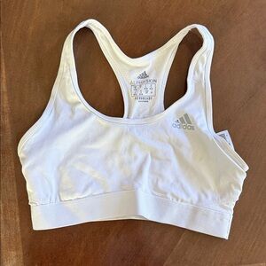 Adidas White Alphaskin Sports Bra